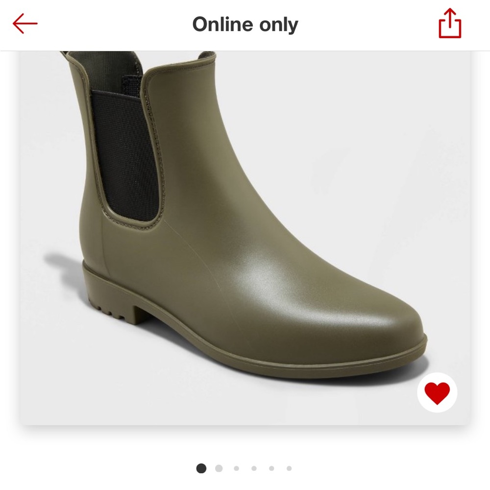 Green Chelsea Rain Boots - A New Day - Size 8 NWT